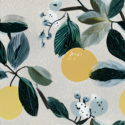 Citrus Bough large scale wallpaper pattern repeat