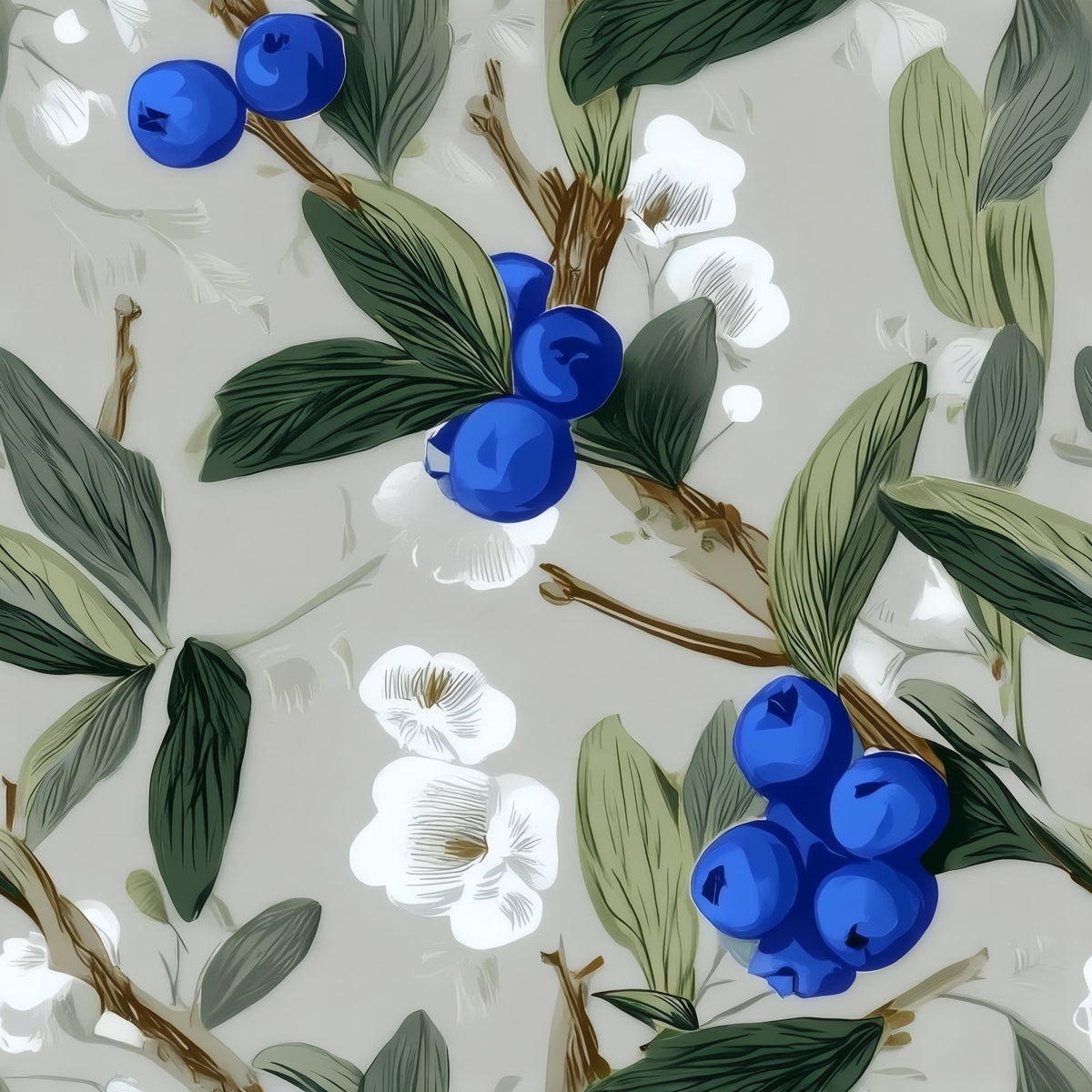 Cobalt Blueberry large scale wallpaper pattern repeat