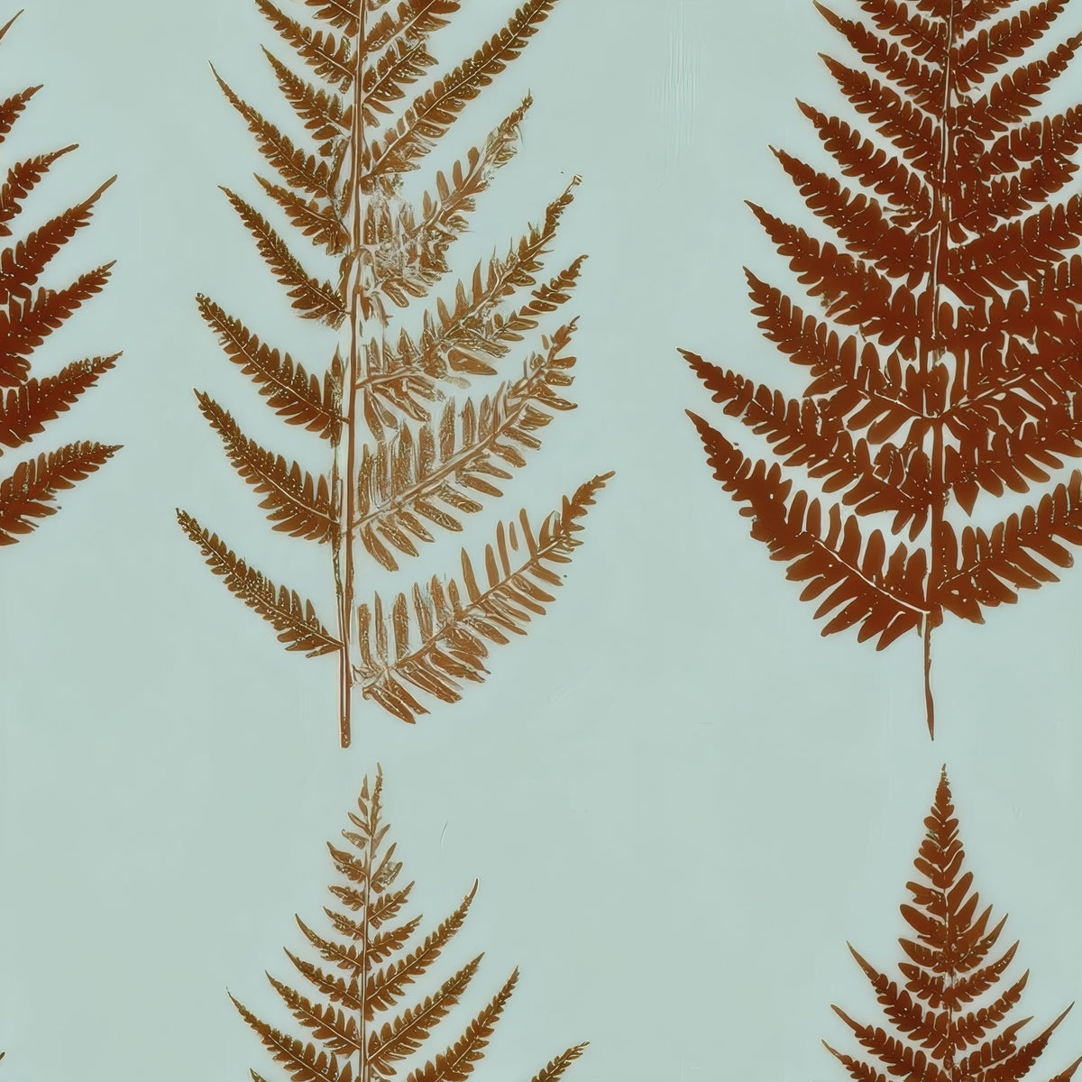 Copper Fern large scale wallpaper pattern repeat