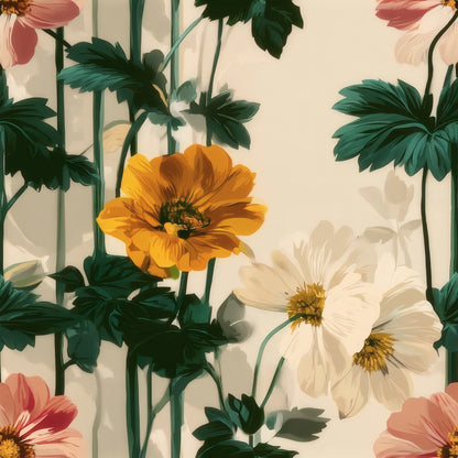 Coral Anemone large scale wallpaper pattern repeat