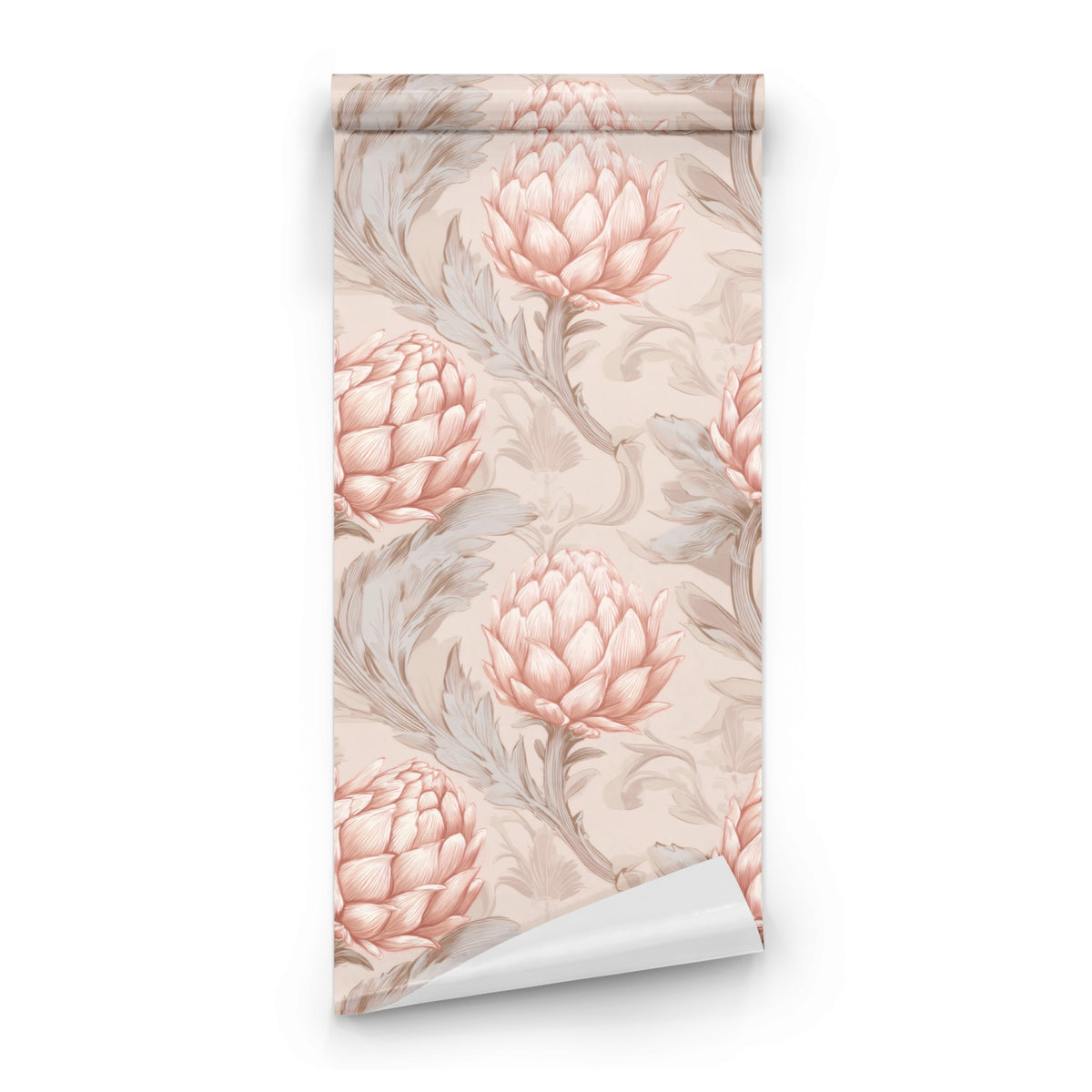 Roll of Coral Artichoke large scale wallpaper