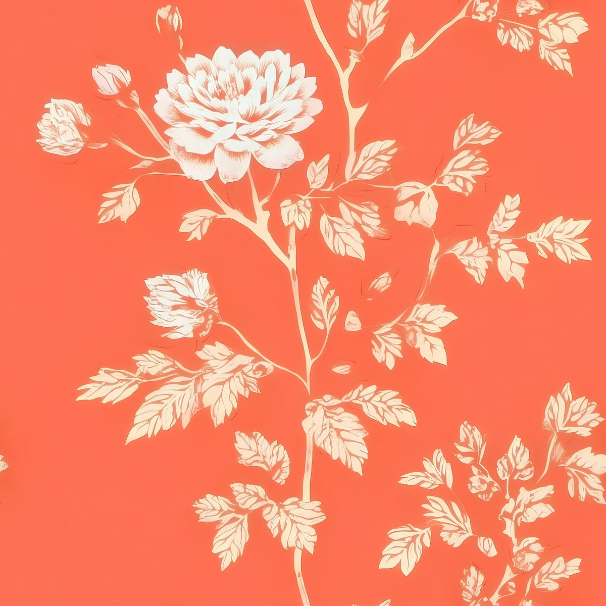 Coral Blossom large scale wallpaper pattern repeat