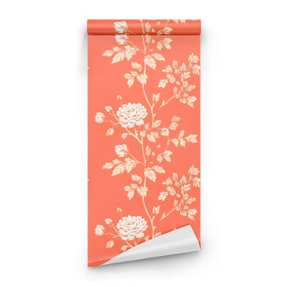 Roll of Coral Blossom large scale wallpaper