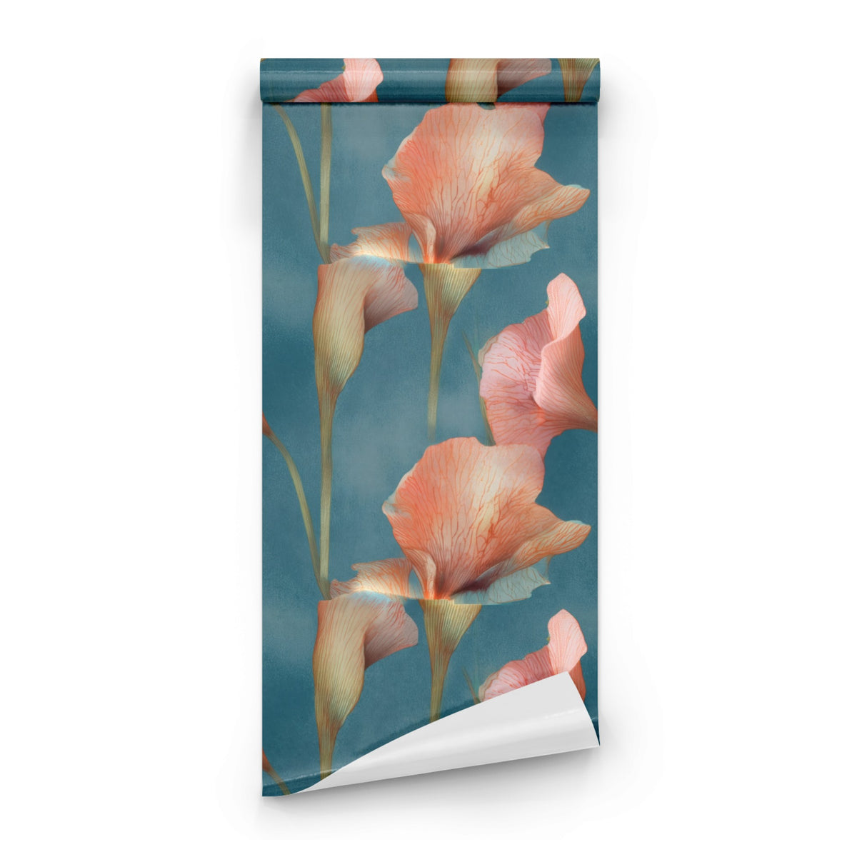 Roll of Coral Calla large scale wallpaper