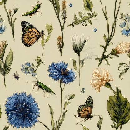 Cornflower Meadow large scale wallpaper pattern repeat