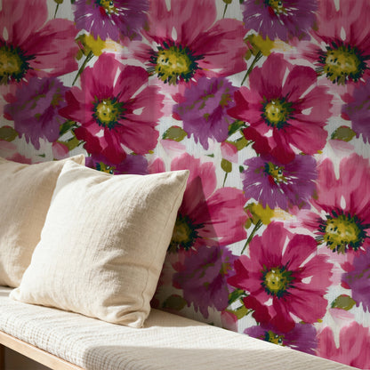 Cosmos Splash large scale wallpaper in a styled room