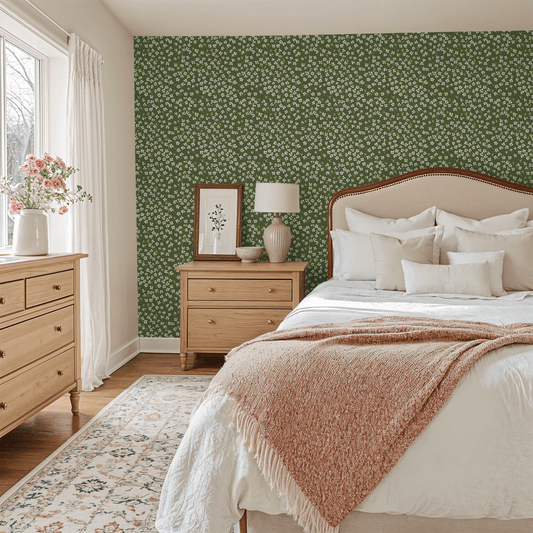 Floral Noir Retro Wallpaper