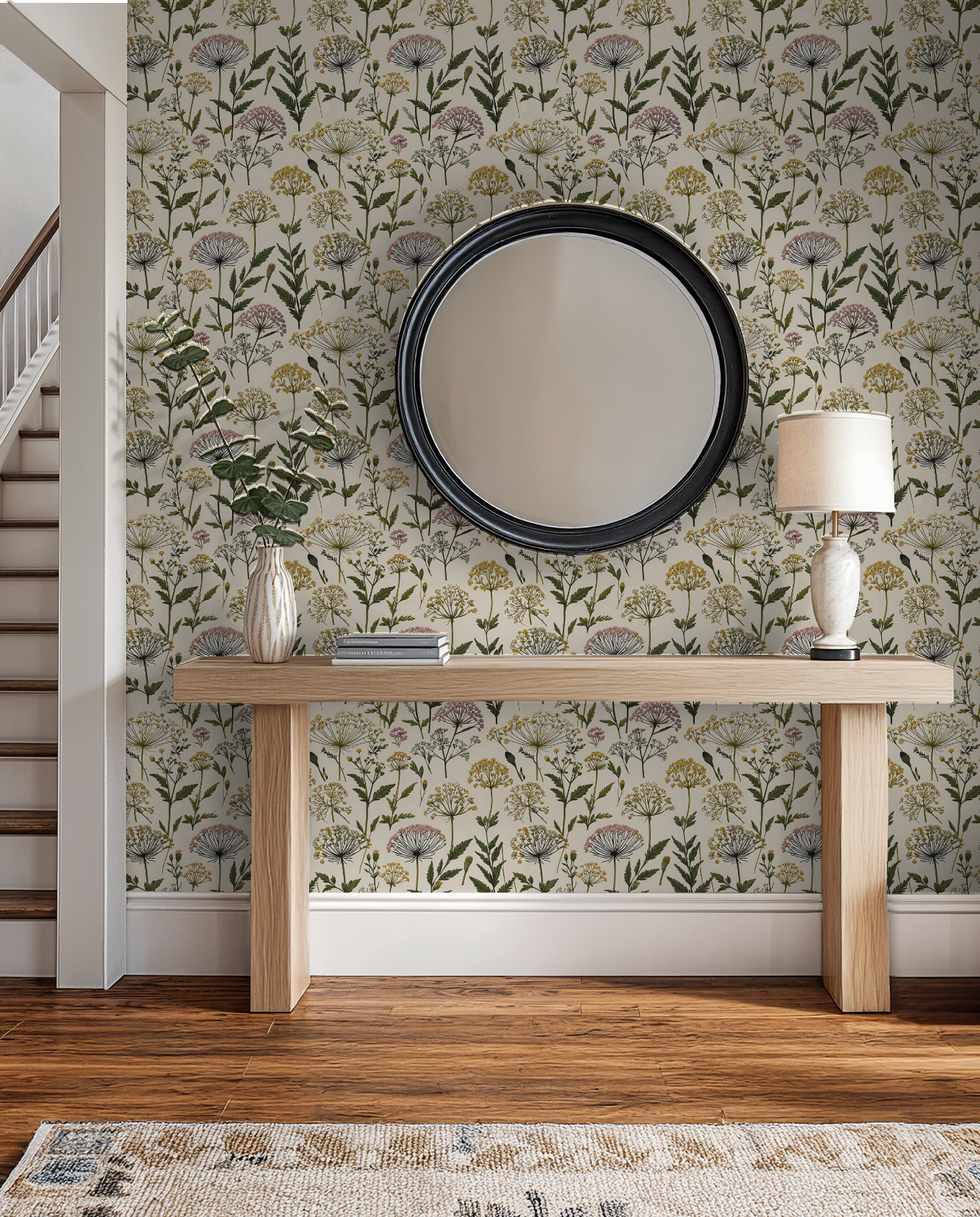 Pastel Rose Antique Wallpaper