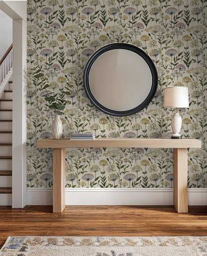 Pastel Rose Antique Wallpaper