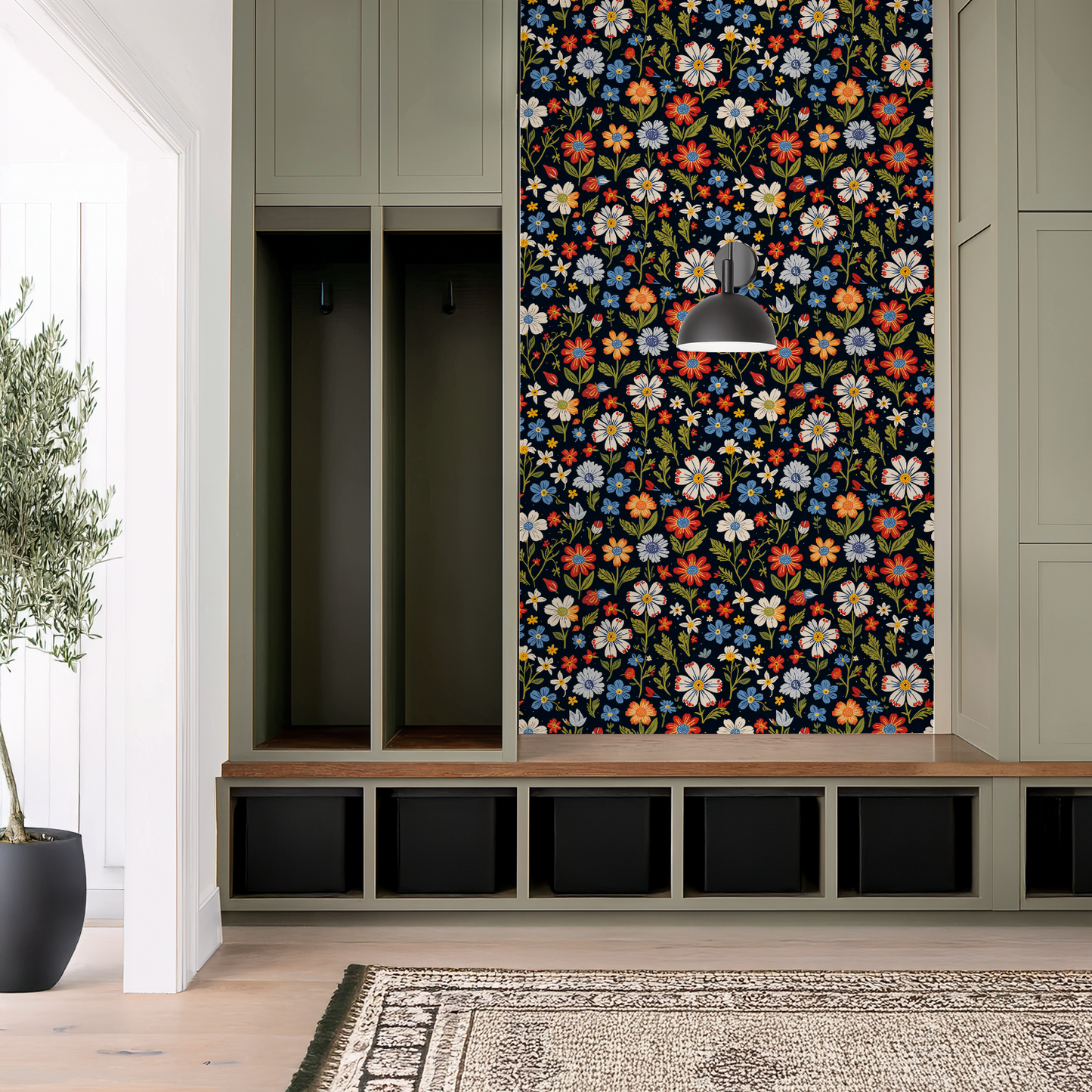 Ikat Earthy Timber Wallpaper