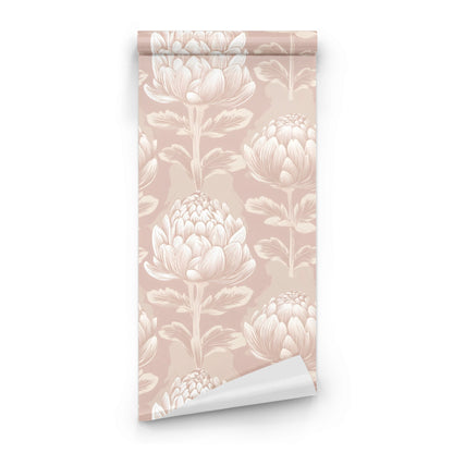 Roll of Cream Artichoke large scale wallpaper