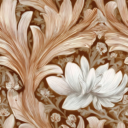 Cream Damask large scale wallpaper pattern repeat