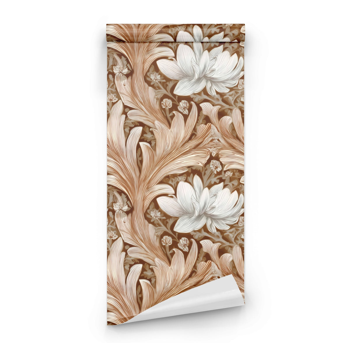 Roll of Cream Damask large scale wallpaper