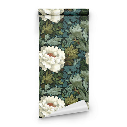 Roll of Cream Peony large scale wallpaper