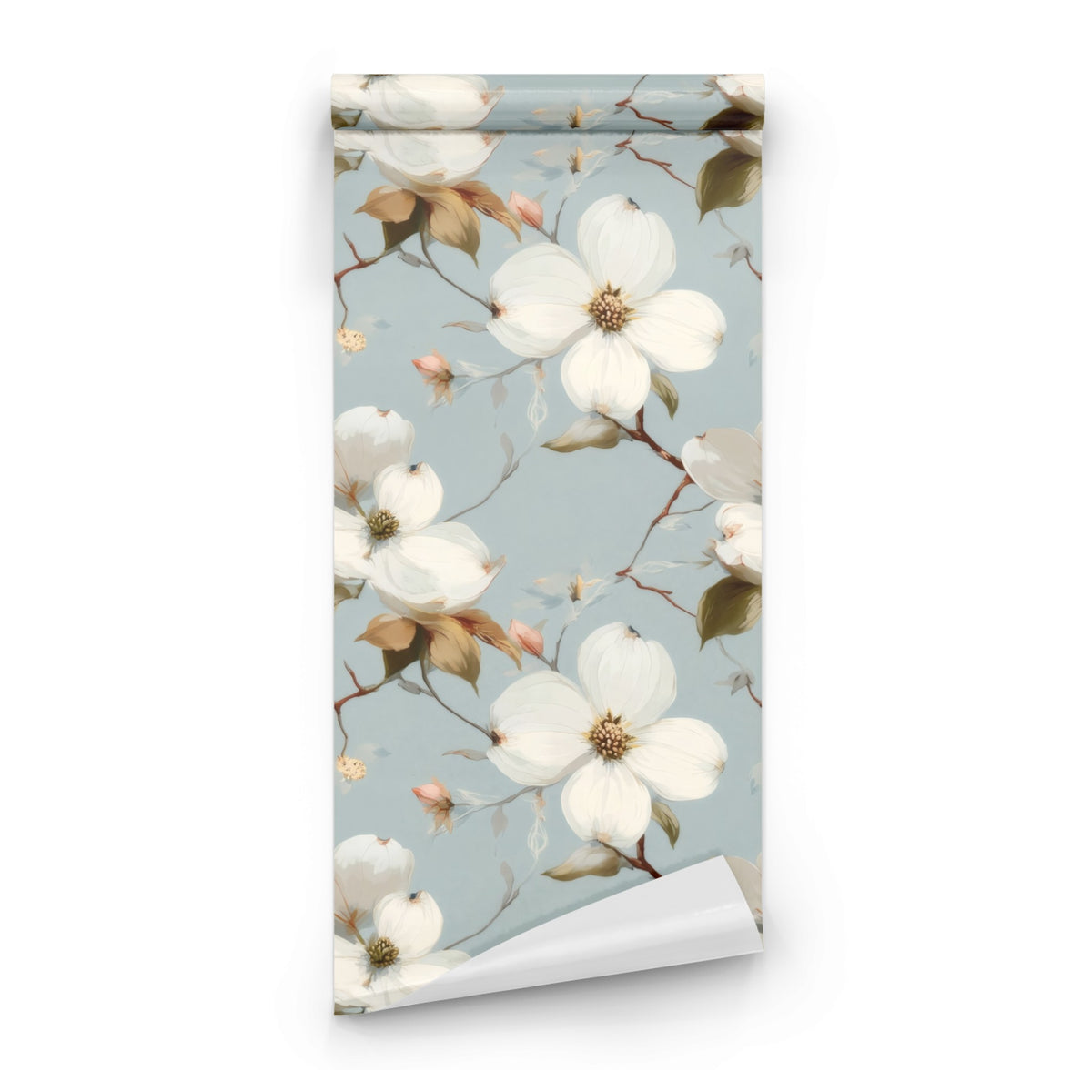 Roll of Creamy Dogwood large scale wallpaper