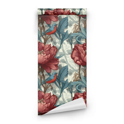Roll of Crimson Peony large scale wallpaper