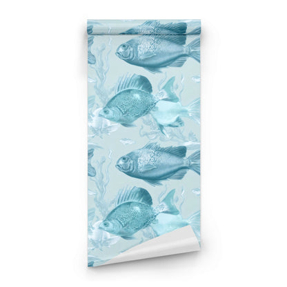 Roll of Cyan Octopus large scale wallpaper