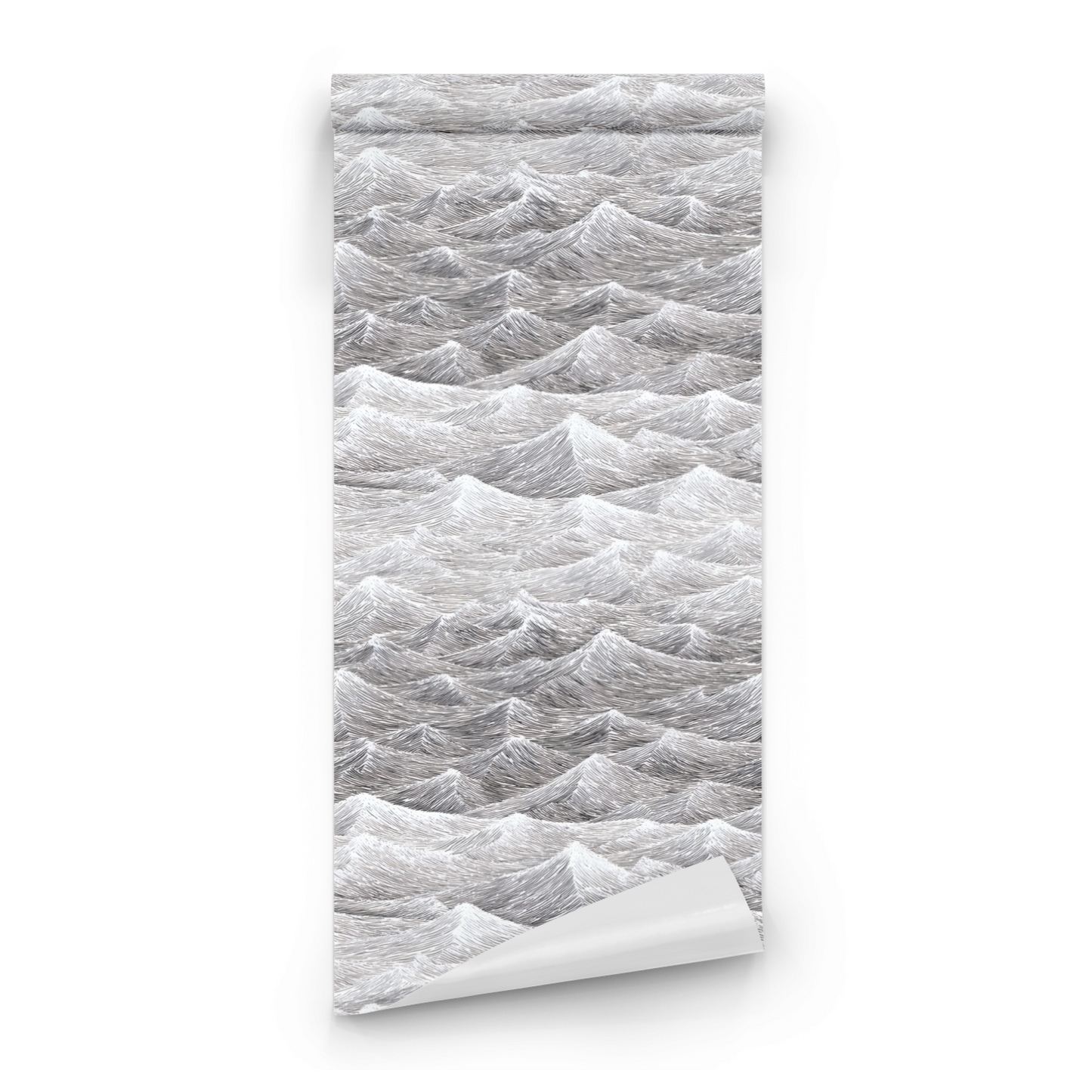 Sketched Ocean | Grey Abstract Wallpaper | Monochrome - Roll Preview