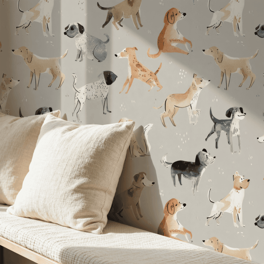 Playful Pups Wallpaper