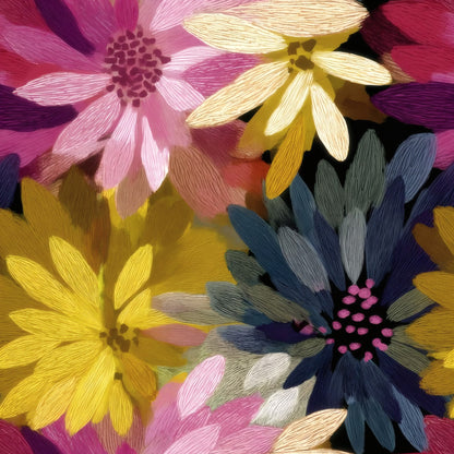 Dahlia Crush large scale wallpaper pattern repeat