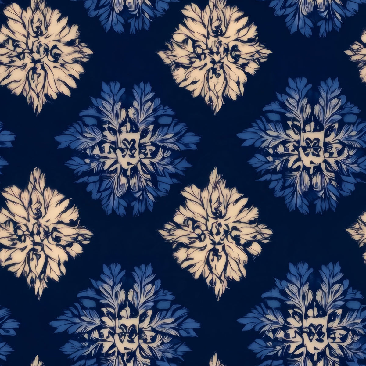 Damask Bloom large scale wallpaper pattern repeat