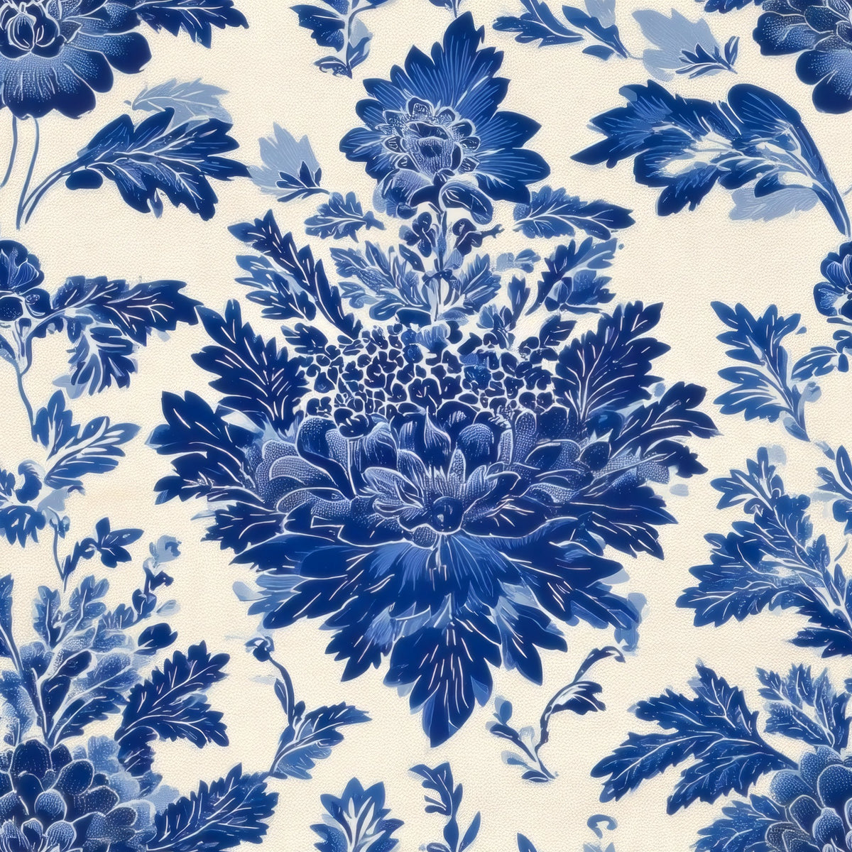 Delft Bouquet large scale wallpaper pattern repeat