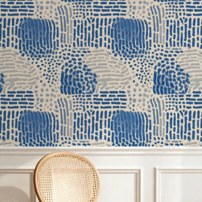Denim Dash large scale wallpaper in a styled room
