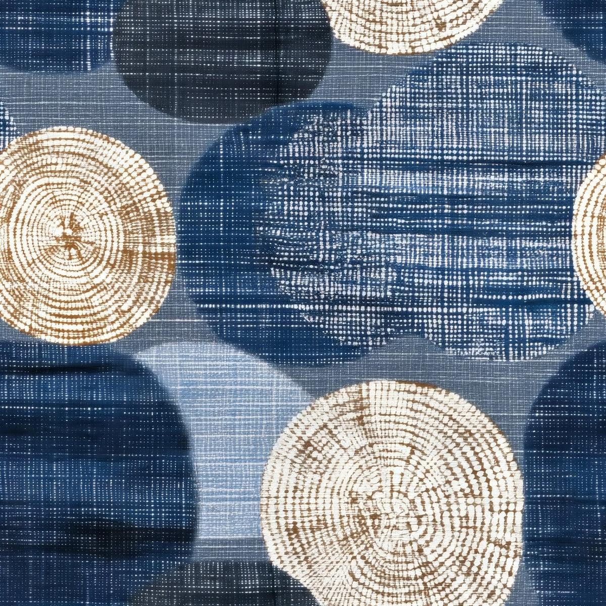 Denim Rings large scale wallpaper pattern repeat