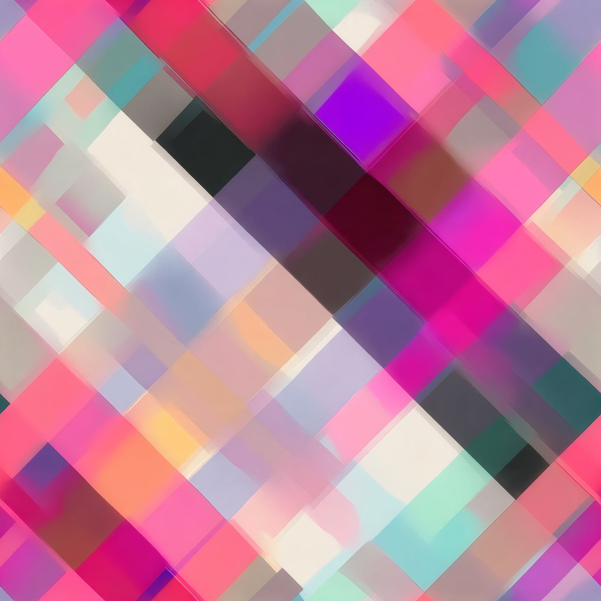 Diagonal Plaid large scale wallpaper pattern repeat
