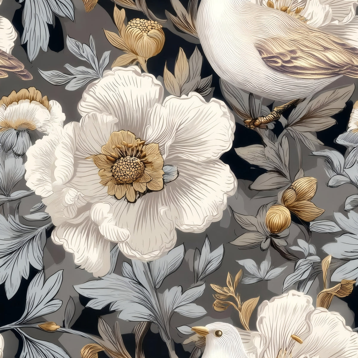 Dove Garden large scale wallpaper pattern repeat