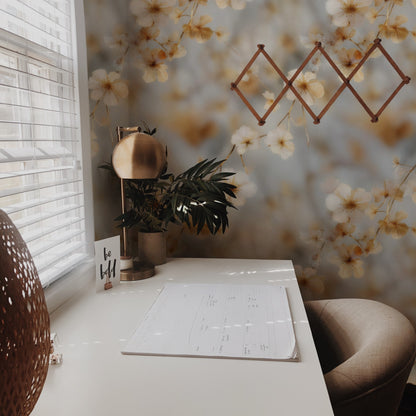Dried Blossom large scale wallpaper in a styled room