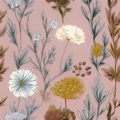 Dusty Wildflower large scale wallpaper pattern repeat