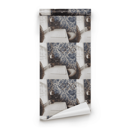 Cerulean Filigree Wallpaper