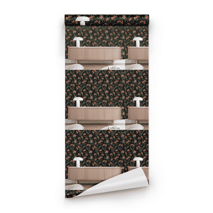 Tangerine Embroidery Wallpaper