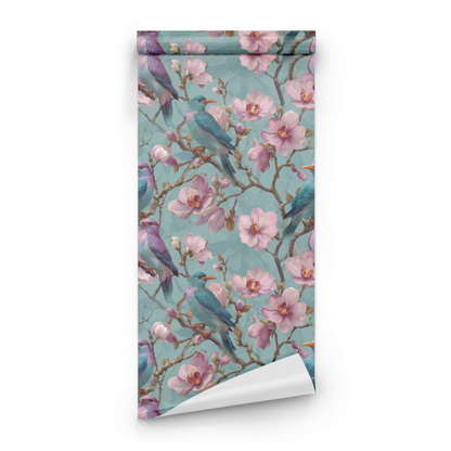 Aqua Magnolia Wallpaper