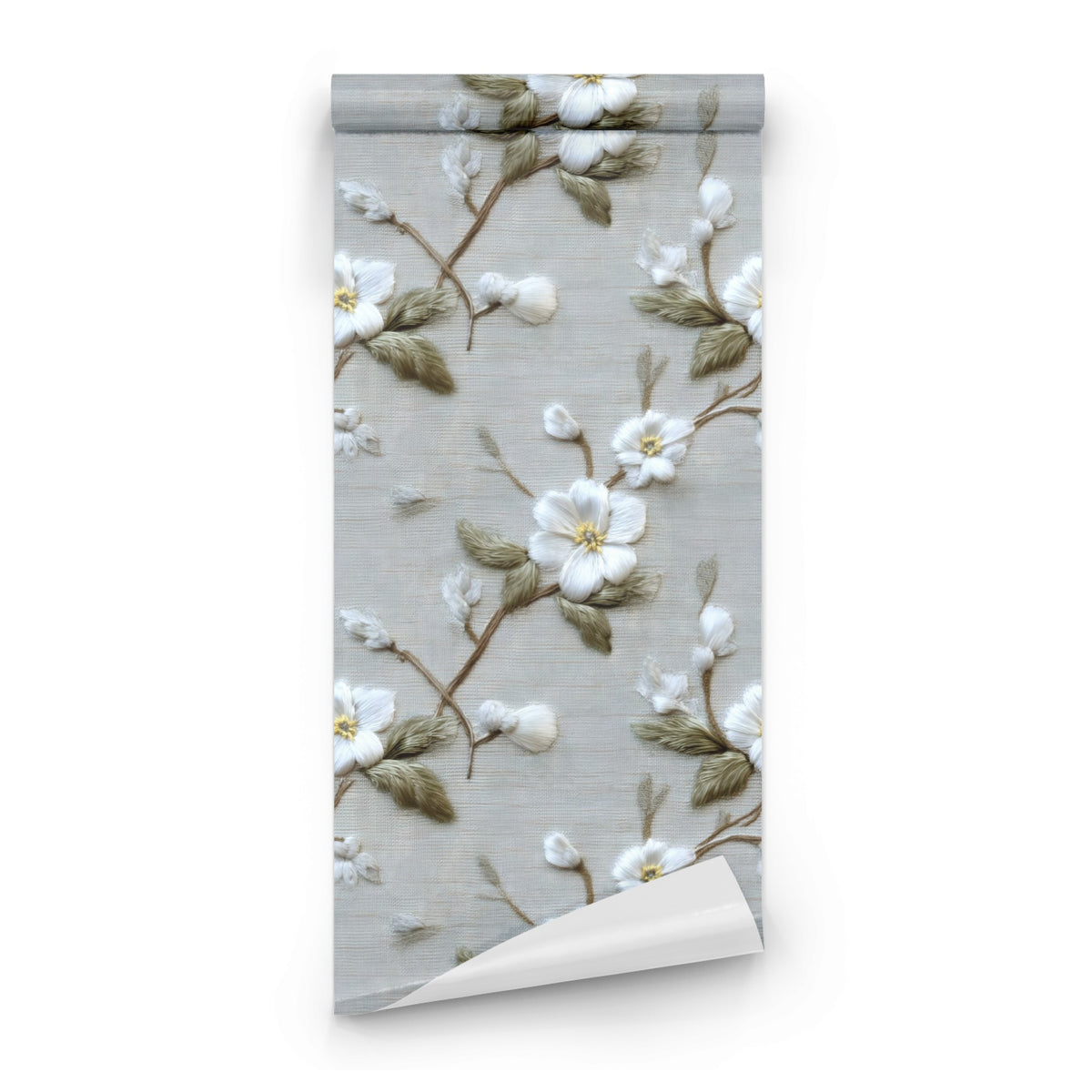 Roll of Embroidered Branch large scale wallpaper