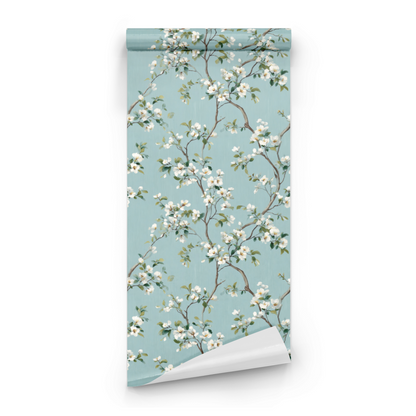 Aqua Dogwood Wallpaper
