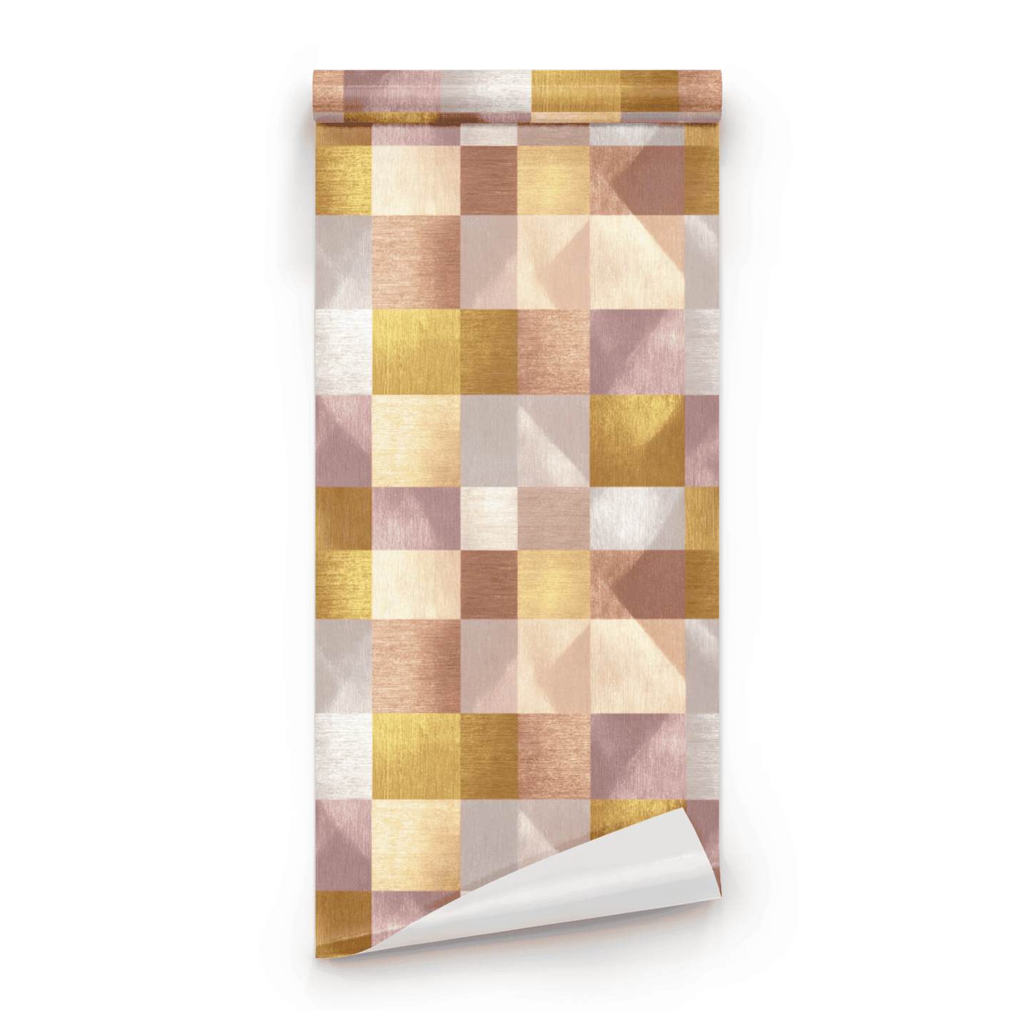 Earthy Textile | Multicolored Geometric Wallpaper | Checkerboard - Roll Preview
