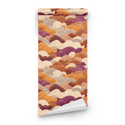Multicolored Abstract Wallpaper roll preview showing the swirling sediment drawing in close multicolor abstract detail