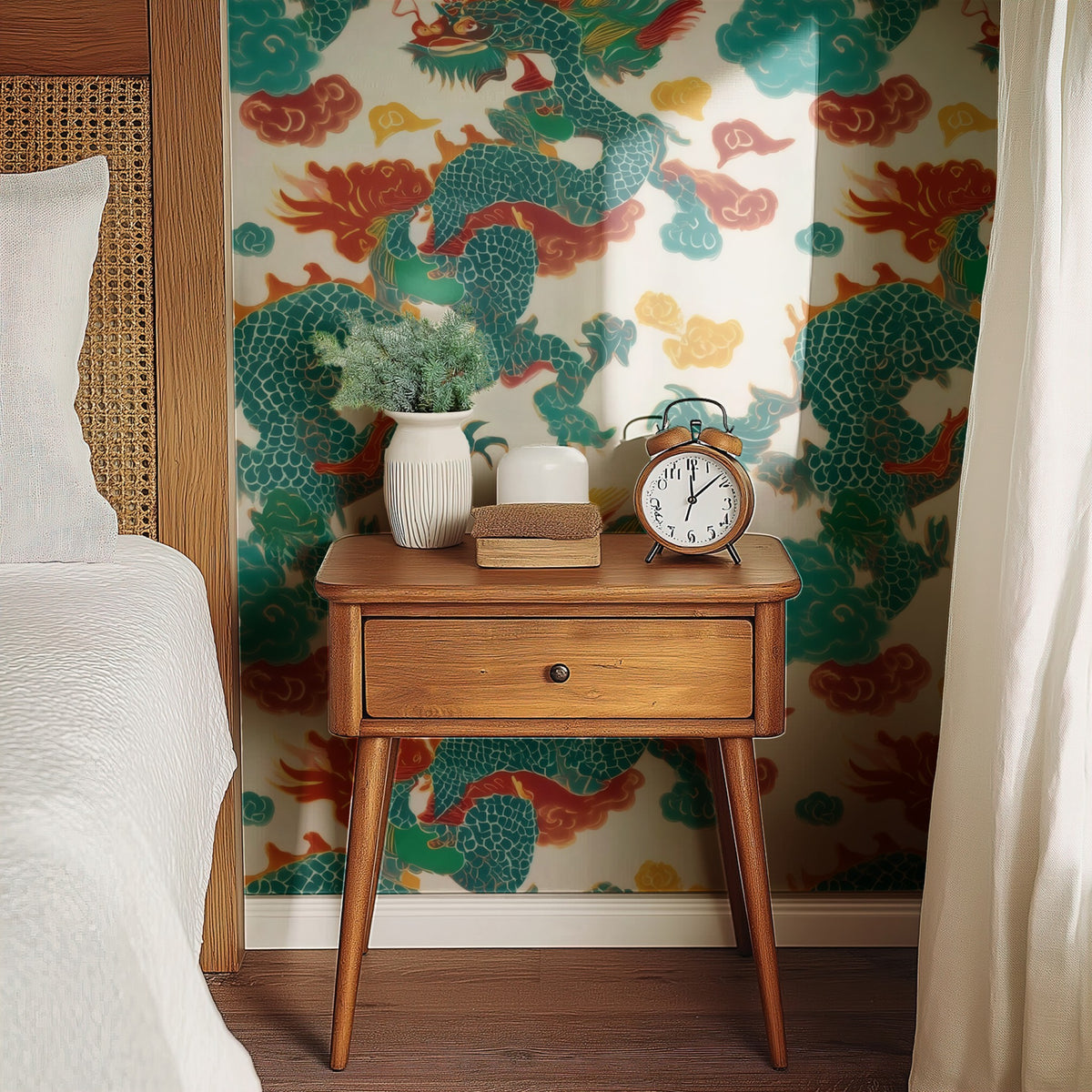Fire Cloud large scale wallpaper in a styled room