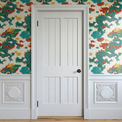 Fire Cloud large scale wallpaper in a styled room