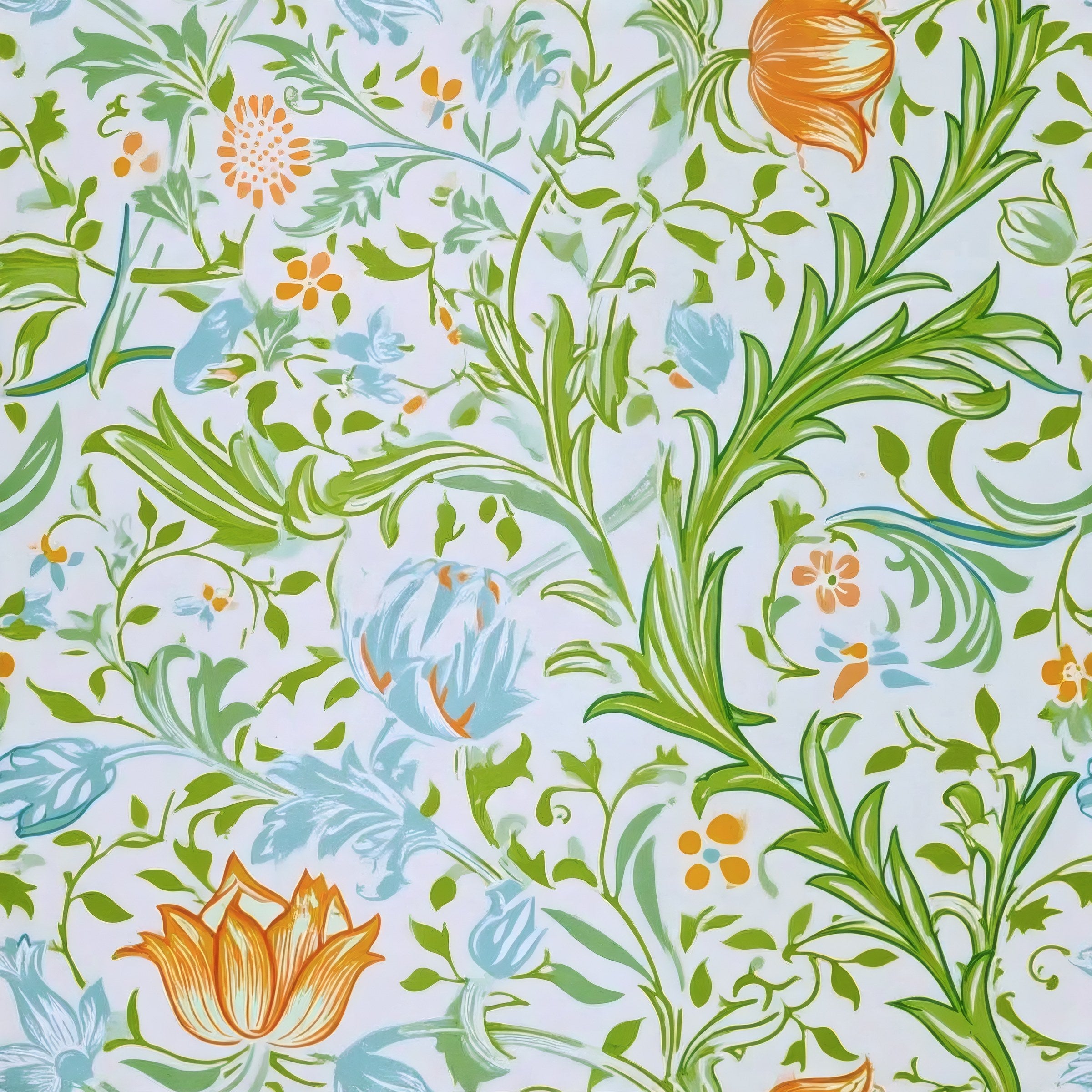 floral wallpaper | William Morris Flora Aqua