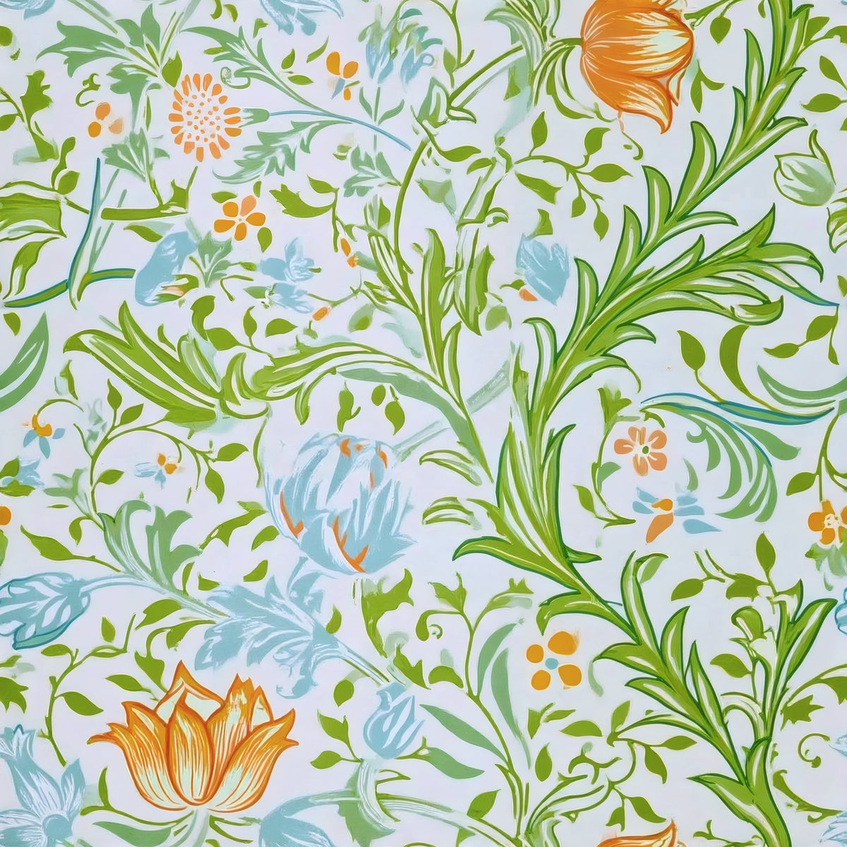 floral wallpaper | William Morris Flora Aqua