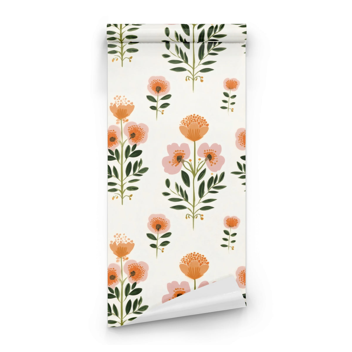 Roll of Folk Rose large scale wallpaper