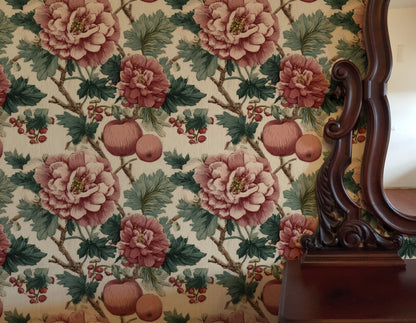 Fruit Branch large scale wallpaper in a styled room