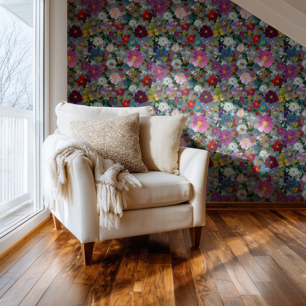 Garden Bed large scale wallpaper in a styled room