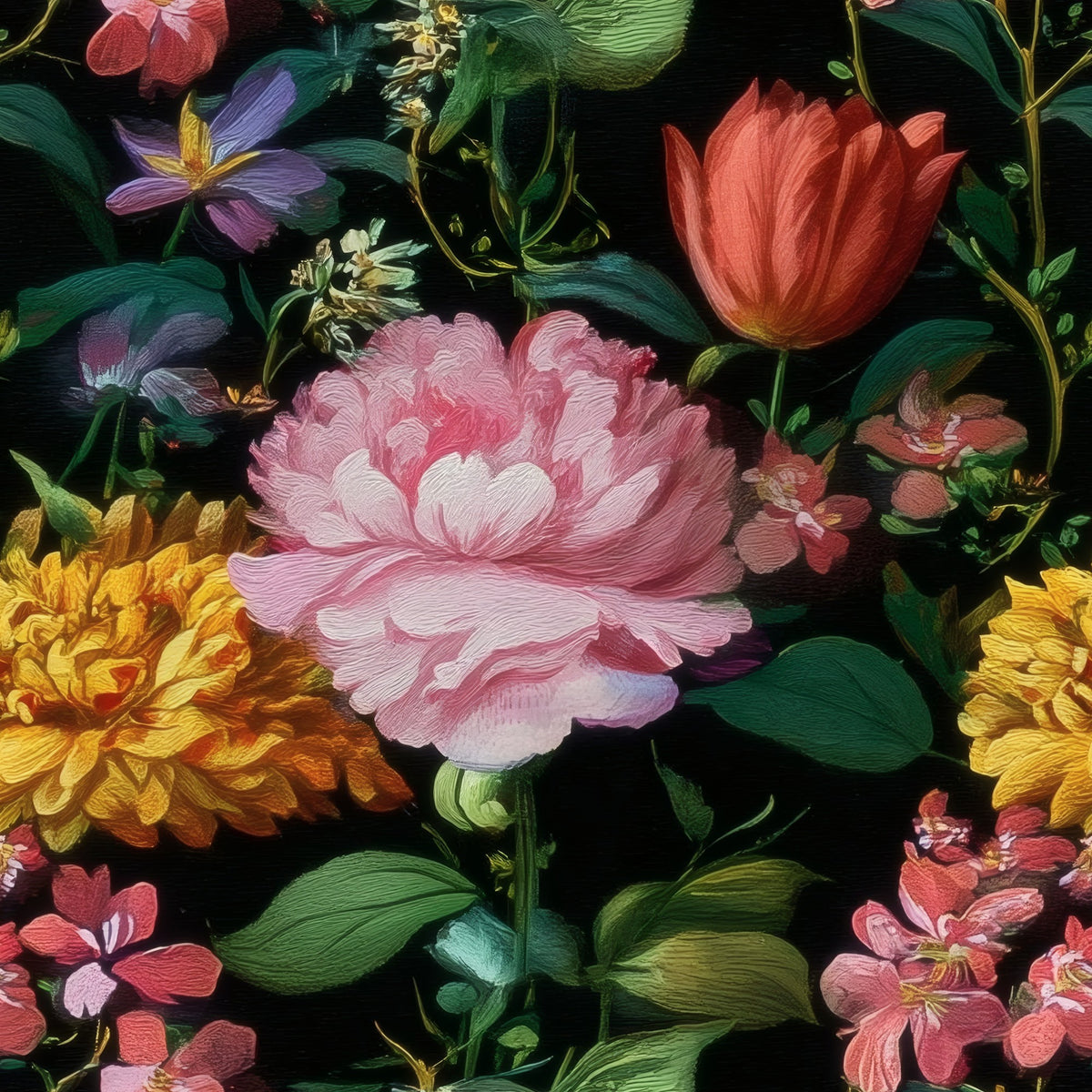 Garden Bouquet large scale wallpaper pattern repeat