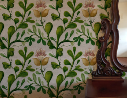 Garden Folk large scale wallpaper in a styled room