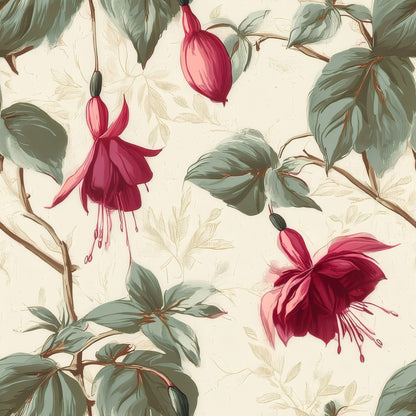 Garnet Fuchsia large scale wallpaper pattern repeat