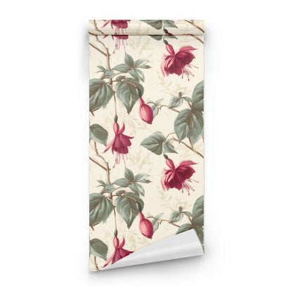 Roll of Garnet Fuchsia large scale wallpaper